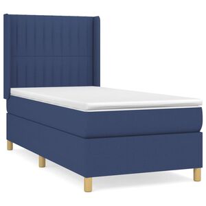vidaXL Cama com molas/colch&atilde;o 80x200 cm tecido azul