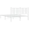 vidaXL Estrutura de cama com cabeceira 120x190 cm metal branco