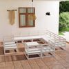 vidaXL 12 pcs conjunto lounge de jardim pinho maci&ccedil;o branco