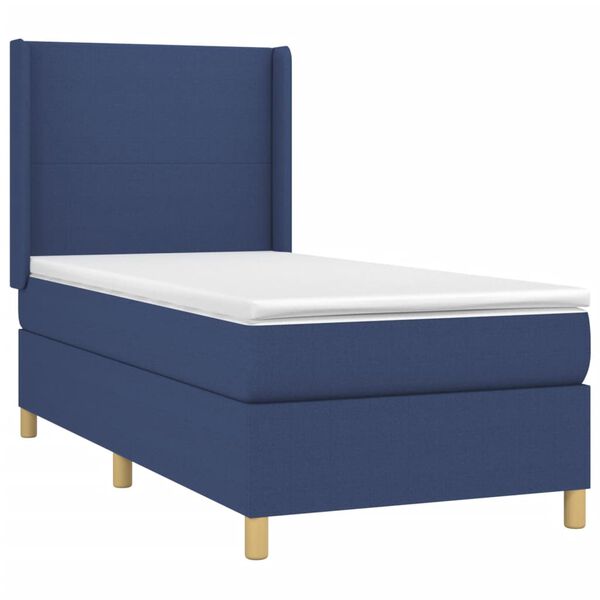 vidaXL Cama box spring c/ colch&atilde;o e LED 80x200 cm tecido azul