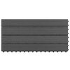 vidaXL Tile de Decking 6 pcs Preto 60 x 30 cm WPC
