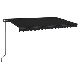 vidaXL Toldo autom&aacute;tico com LED e sensor de vento 400x350 cm antracite