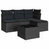 vidaXL 5 pcs conjunto sof&aacute;s de jardim com almofad&otilde;es vime PE preto