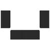 vidaXL Conjunto de Gabinete de Parede para TV 4 pcs Preto