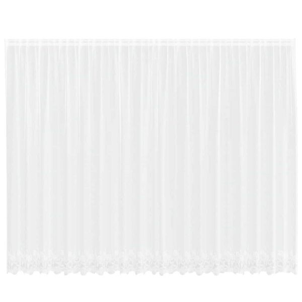 vidaXL Cortina de Renda com cortinas Branco 200 x 500 cm Poli&eacute;ster