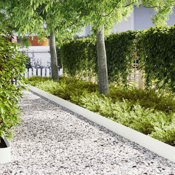 vidaXL Acabamento para Gramado 30 pcs Branco 100 x 0.05 x 20 cm