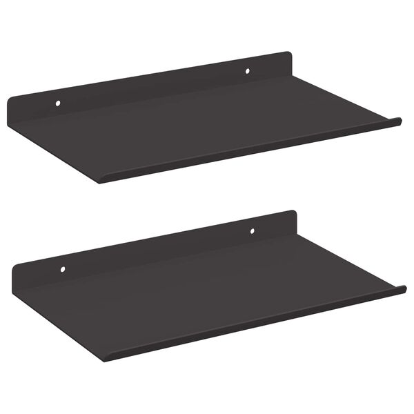 vidaXL Prateleira de Parede 2 pcs Preto 30 x 17,5 x 2,5 cm