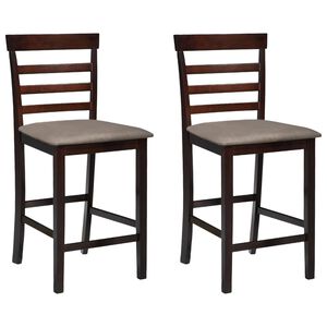 vidaXL Bancos de bar 2 pcs tecido castanho