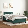 vidaXL Cama boxspring com colch&atilde;o 120x210 cm veludo verde-escuro