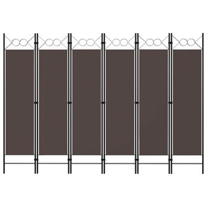 vidaXL Divis&oacute;ria de quarto com 6 pain&eacute;is 240x180 cm castanho