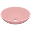 vidaXL Lavat&oacute;rio luxuoso formato oval 40x33 cm cer&acirc;mica rosa mate