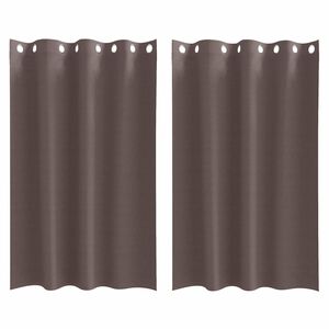 vidaXL Cortinas Blackout com Argolas 2 unid. Marrom Escuro Poli&eacute;ster