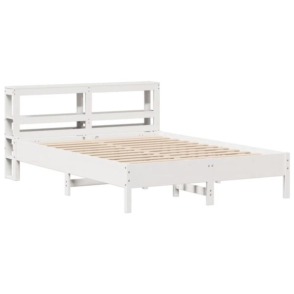 vidaXL Cama sem colch&atilde;o 150x200 cm madeira de pinho maci&ccedil;a branco