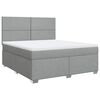 vidaXL Cama com molas/colch&atilde;o 180x200 cm tecido cinzento-claro