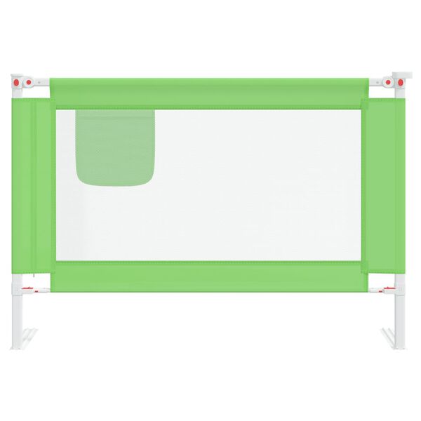 vidaXL Barra de seguran&ccedil;a p/ cama infantil tecido 100x25 cm verde