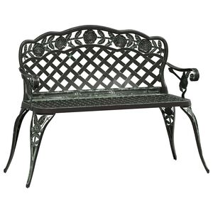 vidaXL Banco de jardim 108 cm alum&iacute;nio fundido verde