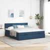 vidaXL Estrutura de cama otomana com colch&otilde;es 180x200cm tecido azul