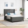 vidaXL Cama Box com colch&atilde;o Cinza Escuro 200 x 160 cm tecido