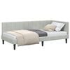 vidaXL Estrutura de Cama de Canto Cinzento-claro 90 x 200 cm Veludo