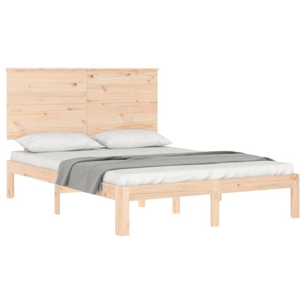 vidaXL Cama sem colch&atilde;o 140x190 cm madeira de pinho maci&ccedil;a