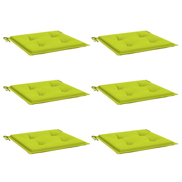 vidaXL Almofad&otilde;es cadeiras jardim 6 pcs tecido oxford verde brilhante