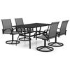 vidaXL 5 pcs conjunto de jantar para jardim textilene e a&ccedil;o