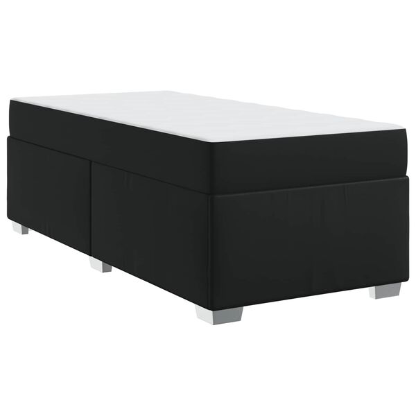 vidaXL Estrutura da Cama com colch&atilde;o Preto 100 x 200 cm tecido