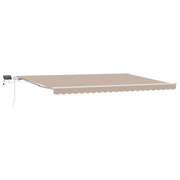 vidaXL Toldo Retr&aacute;til Manual Bege 500 &times; 300 cm Tecido e A&ccedil;o