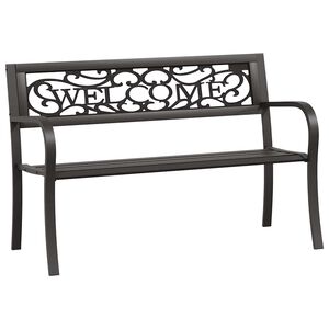 vidaXL Banco de jardim 125 cm a&ccedil;o preto