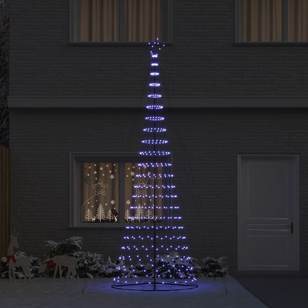 vidaXL &Aacute;rvore de Natal LED com 455 LEDs Azul 184.5 cm Metal