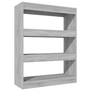 vidaXL Estante/divis&oacute;ria madeira processada 80x30x103 cm sonoma cinza