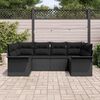 vidaXL Conjunto de Sof&aacute; de Jardim 6 pcs Preto Rattan Sint&eacute;tico