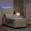 vidaXL Cama Box com colch&atilde;o com led Creme 80 x 200 cm tecido