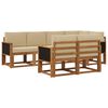 vidaXL Conjunto de Sof&aacute;s para Exterior 7 unid. Natural e Bege