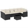 vidaXL 8 pcs conjunto sof&aacute;s de jardim com almofad&otilde;es vime PE preto