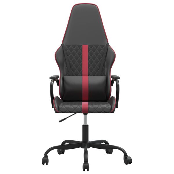 vidaXL Cadeira gaming couro artificial preto e vermelho tinto