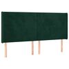 vidaXL Cabeceira cama c/ abas veludo 163x16x118/128 cm verde-escuro