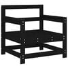 vidaXL Cadeiras de jardim c/ almofadões 2 pcs pinho maciço preto