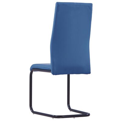 vidaXL Cadeiras de jantar cantilever 2 pcs couro artificial azul
