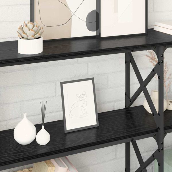 vidaXL Aparador Carvalho Preto 156 x 28 x 80,5 cm Madeira processada