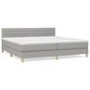 vidaXL Cama com molas/colch&atilde;o 200x200 cm tecido cinza-claro