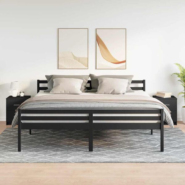 vidaXL Mesas de cabeceira 2 pcs com 2 gavetas 40x36x50 cm preto