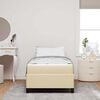 vidaXL Cama Box com colch&atilde;o Creme 90 x 190 cm tecido