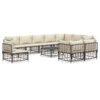 vidaXL 11pcs conjunto lounge de jardim c/ almofad&otilde;es vime PE antracite