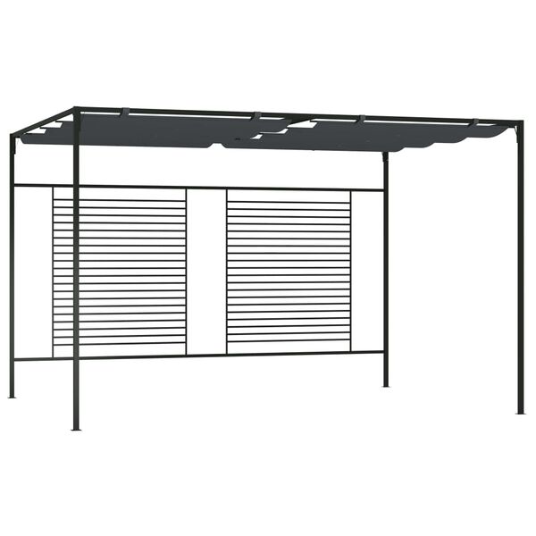 vidaXL Gazebo com toldo retrátil 4x3x2,3 m 180 g/m² antracite