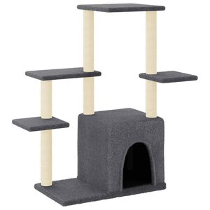 vidaXL &Aacute;rvore gatos c/ postes arranhadores sisal 97,5 cm cinza-escuro