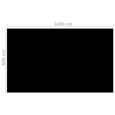 vidaXL Cobertura retangular para piscina 1000x600 cm PE preto