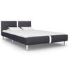 vidaXL Estrutura de cama sem colch&atilde;o 135x190 cm couro artificial preto