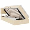 vidaXL Cama com arruma&ccedil;&atilde;o e colch&atilde;o Creme 90 x 200 cm Veludo