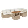 vidaXL Conjunto de Sof&aacute; de Jardim 7 unid. Bege Rattan Sint&eacute;tico